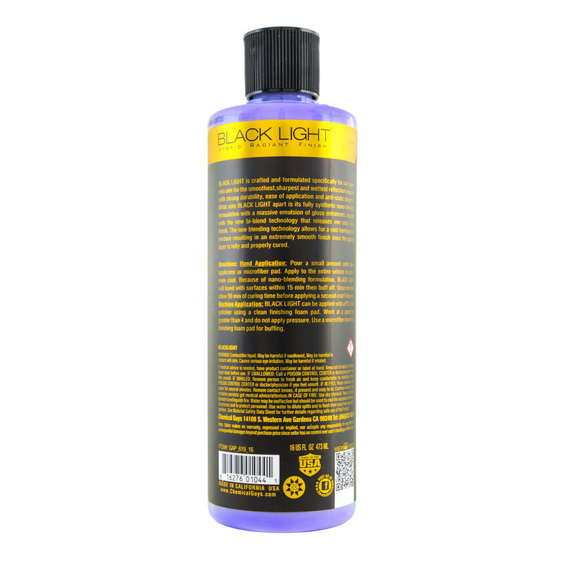 CHEMICAL GUYS BLACK LIGHT HYBRID GLAZE & SEALANT