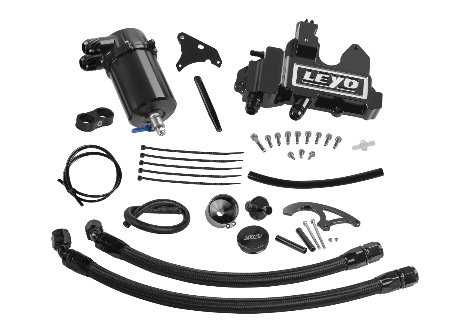 Leyo Motorsport MK7 R / Audi 8V S3 Oil Catch Can Kit V2 Plus