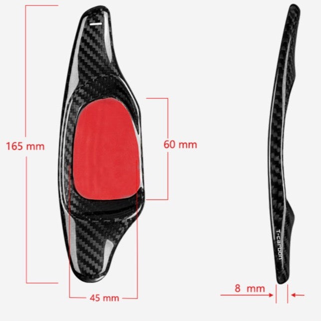 T-Carbon Audi V3 Paddle Shift Extensions (2014-2017) for RS3, RS4, RS5, RS6, RS7