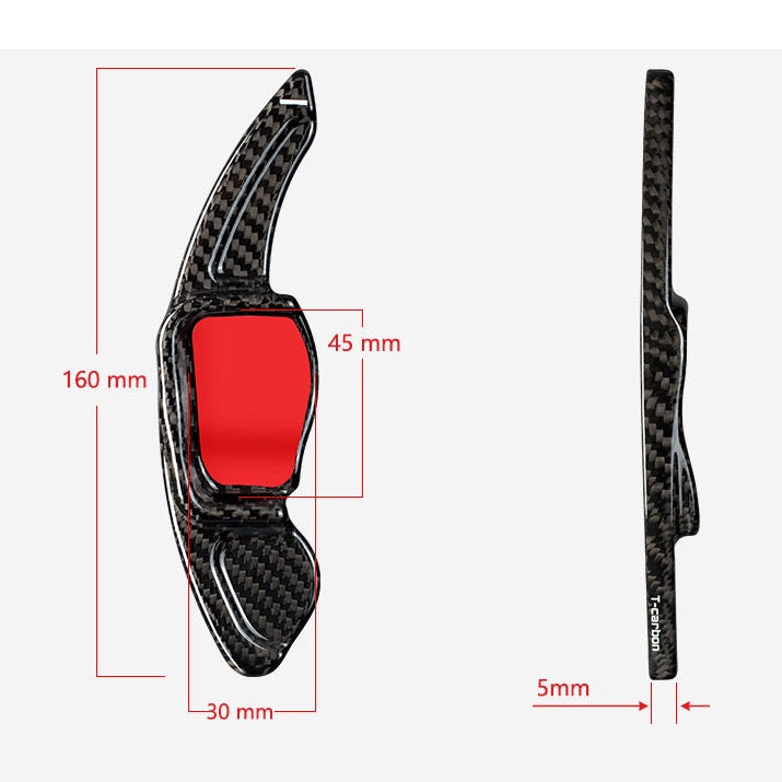 T-Carbon Volkswagen V2 Paddle Shift Extensions (MK6 etc.)