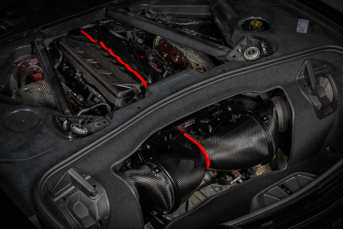 Eventuri carbon fiber intake system for Chevrolet Corvette C8 Stingray