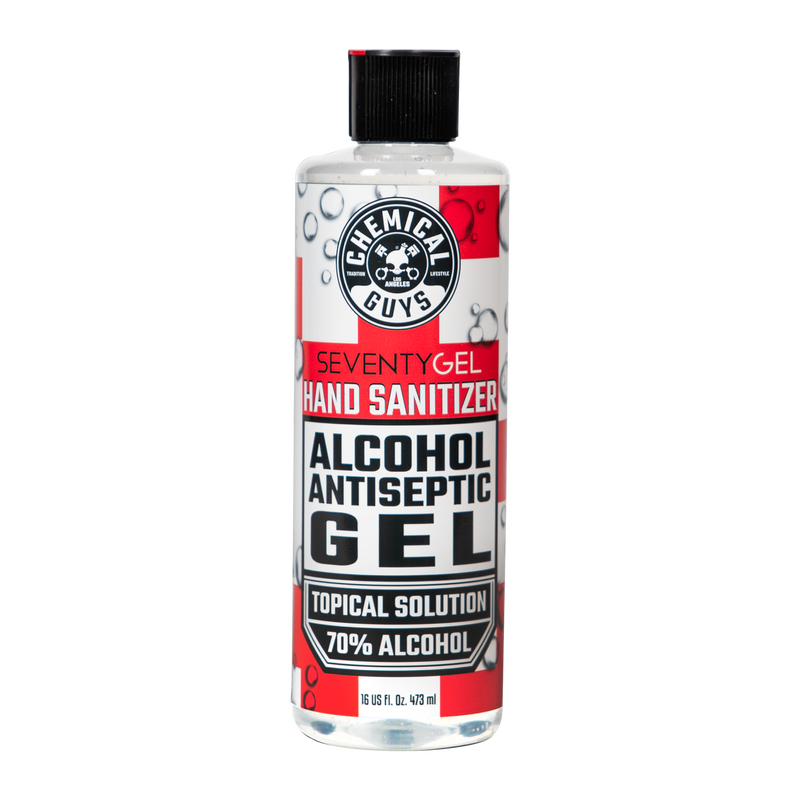 Chemical Guys SeventyGel Hand Sanitizer 70% Alcohol Antiseptic Gel Topical Solution